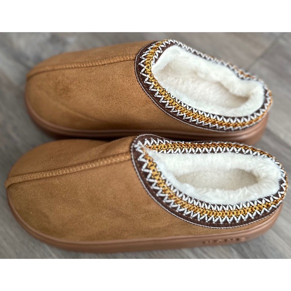 🆕 Brown Faux Suede Trendy Platform Slippers - Picture 3 of 13
